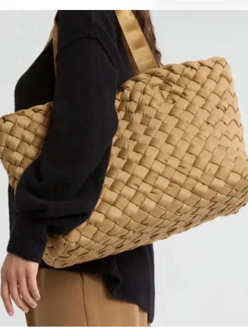 BCBG Maxazria Woven Tote Bag in Tan - Stylish Everyday Carry NWT